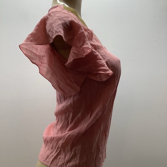 Madison Size XS Pink Blouse with Gold Trim. New With Tags - Picture 3 of 6